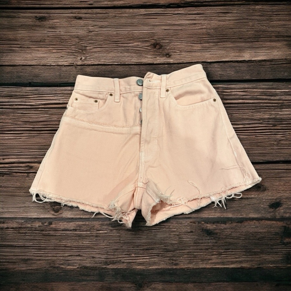 Pacsun Pink High-Waisted Denim Shorts